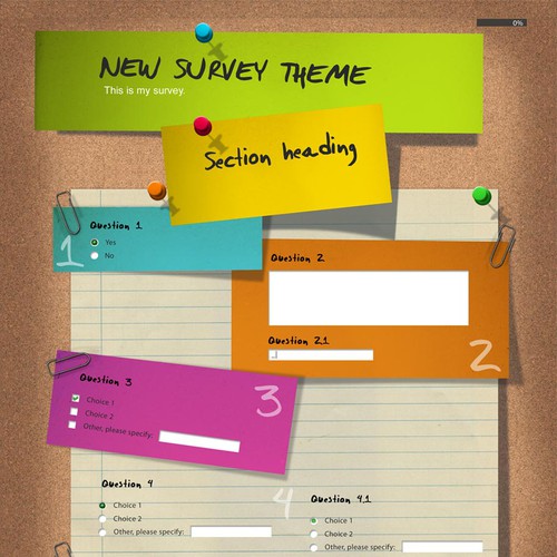 Design by agnes design titled "Up to 20 new themes wanted for FluidSurveys Survey/Form Templates!"