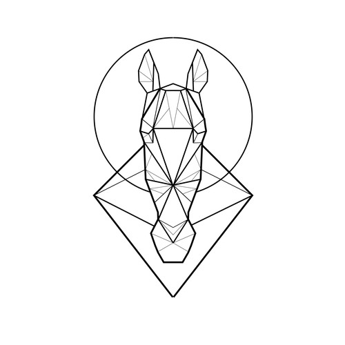Looking for a tattoo design horse geometric pattern Design by Vysotskaya Alla