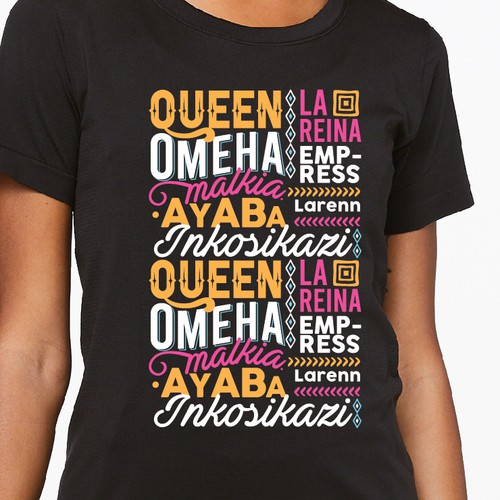 African Diaspora "QUEEN" Dialect T-Shirt Design Design by yulianzone