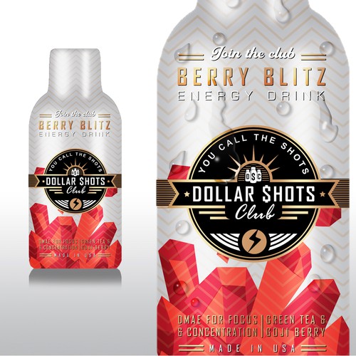 Create an eye-catching energy shot drink bottle design for the relaunch our eCommerce Supplement Shot Co.!! Design réalisé par BRAVO-designs