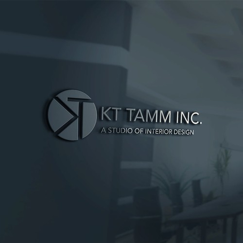 Create a design that highlights my initials "KT" as well as incorporate my business name "KT TAMM,IN Design by Andrea Mauriziani