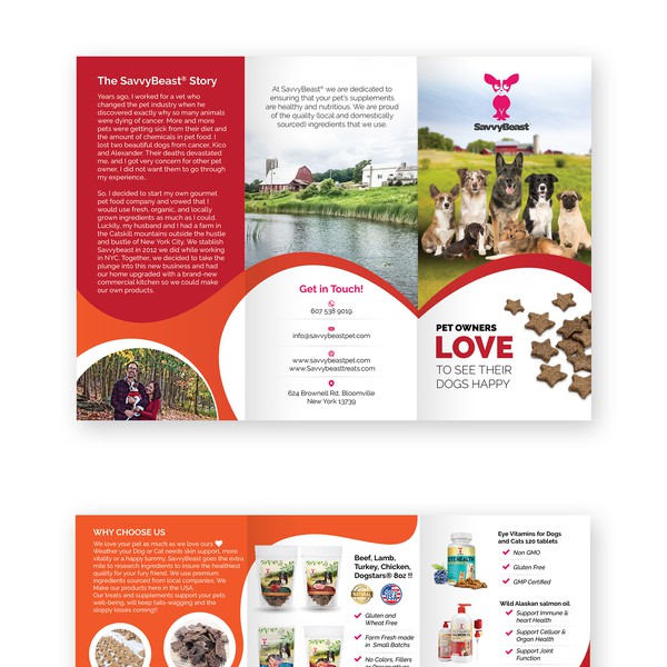 Pet's food tri-fold brochure