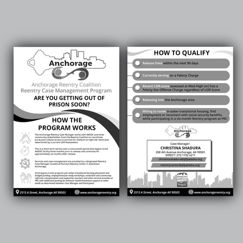 An engaging flyer for a prisoner reentry program Diseño de allMarv