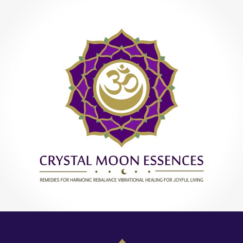 Logo for Crystal Moon Essences - remedies for harmonic rebalance and well-being-ontwerp door Dandelion Art Studio