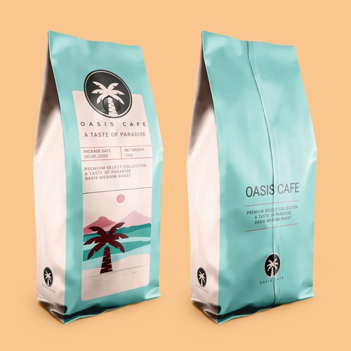 OASIS CAFE COFFEE BEAN PACKAGING DESIGN Design by suraiatonna