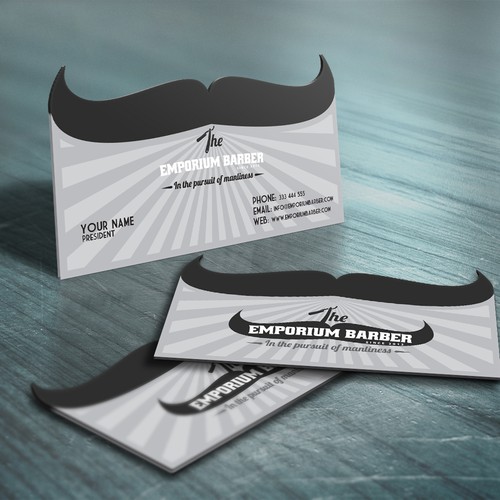 Design di Unique business card for The Emporium Barber di BlueMooon