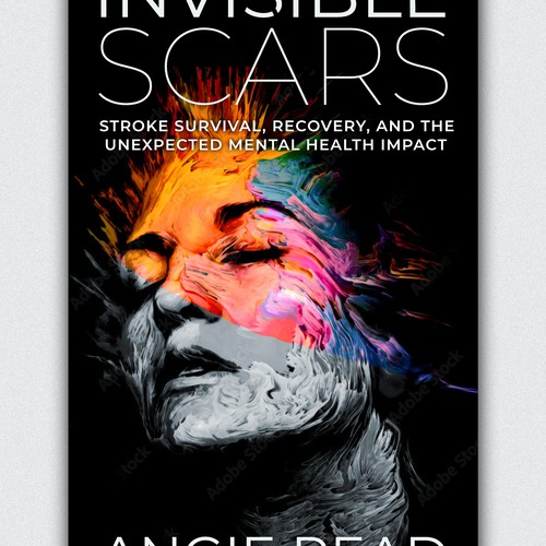 A powerful cover for book about stroke recovery and mental health Design by Gareer