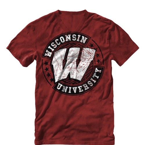 Wisconsin Badgers Tshirt Design Diseño de de4