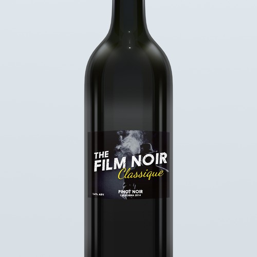 Movie Themed Wine Label - Film Noir Classique Diseño de kanamekura