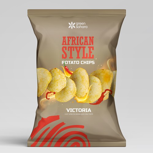 Design African style potato chips packaging Design by Noha.Akkad