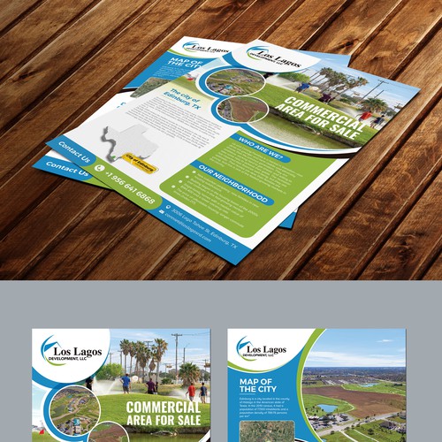 Help me create a Leaflet for a premier luxury real-estate subdivision. Photos included. Design by idea@Dotcom