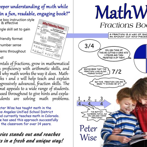 Create a kid-friendly, classy cover for a cartoon-style math workbook series; clips provided Design by Michelle Lee Designs