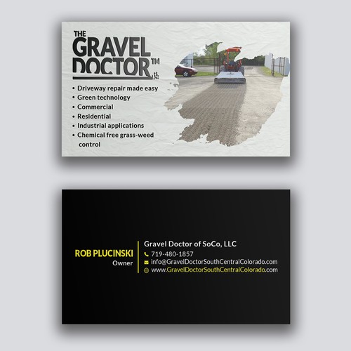 I need a powerful business card for my environmentally friendly driveway services business! Design by Roni_