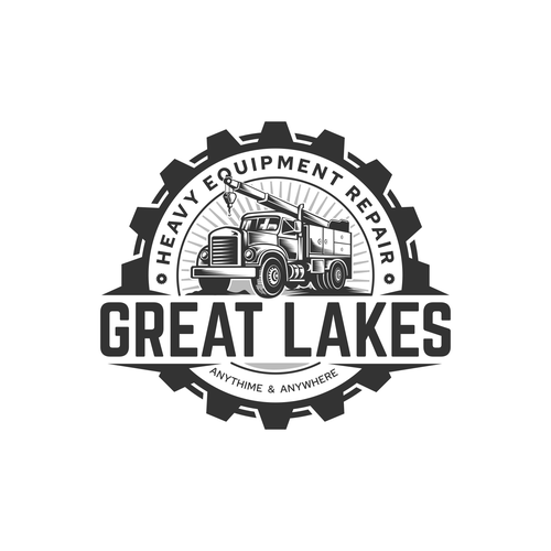 Creative design for heavy equipment repair in the state of Michigan Design by Ion-Art