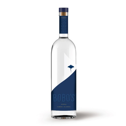 Product label for Cayman islands premium vodka Design by Osolindu