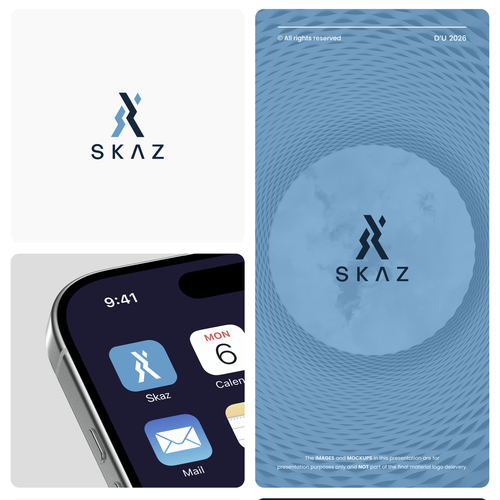 "Skaz App Curious Abstract Logo" winning Logo design
