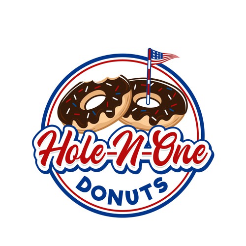 A hip logo blending donuts and golf.. But more about the donuts. For a concession trailer.  Looking for creativity. Design by Athenaッ