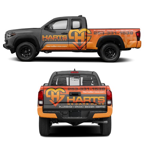 Harts Service Toyota Tacoma Partial Wrap Design by Anugerah ilahi