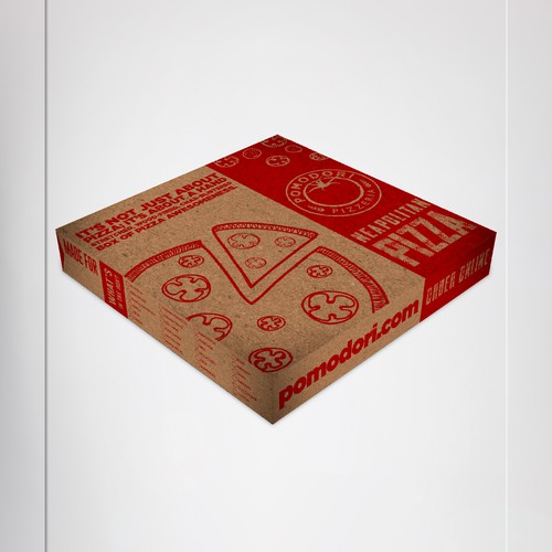 Fun, functional pizza box for Neapolitan pizzeria. Design by IgnacioIdeas