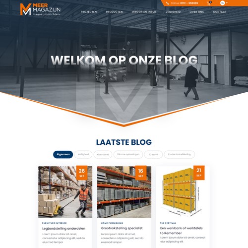 Creative website templates for a leading pallet racks company_ Meermagazijn Design by MercClass