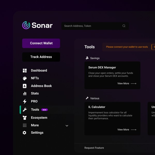 UI/UX review & redesign of SonarWatch Dashboard