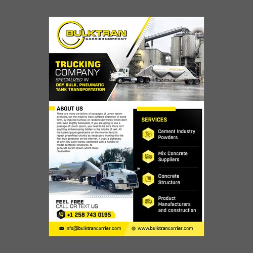 Trucking company marketing flyer Réalisé par Logicainfo ♥