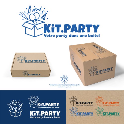 Design a fun logo for a businees offering a party in a box! Design by AdryQ