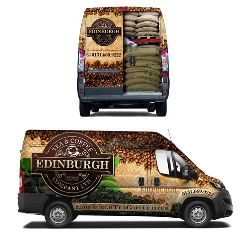 Design a show stopping Van Wrap for Edinburgh Tea and Coffee Co. Design by Konstantin Graphics