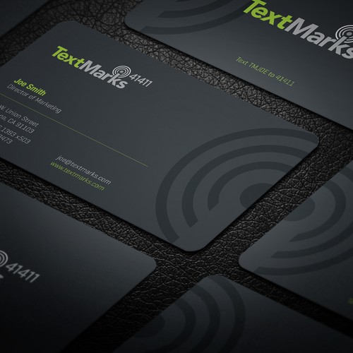 Create new business cards for text message provider Design by Advero