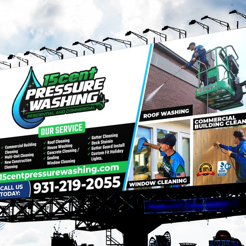 Modern Pressure Washing Billboard Design by Sketch Media™