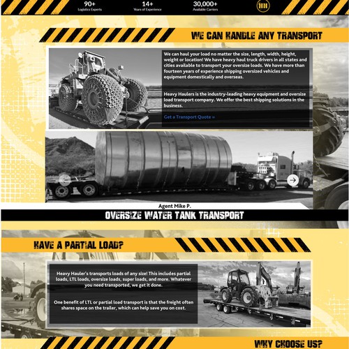Strong Homepage Design Needed For Tough Heavy Haul Website Design by scitex