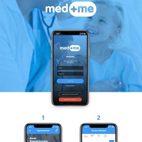 Create a screen set for iOS App in Digital Healthcare field (doctor booking, EHR and more) Design by wisp.studio
