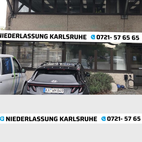 "Gestalte eine Aussenwerbung für unsere Niederlassung in Karlsruhe" ganador Cartelería por SoftSkills