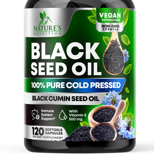 Natural Black Seed Oil Design Needed for Nature's Nutrition Design by rembrandtjurin