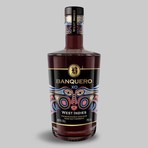 Design the labels of a whole new range of double aged RUM from the CARIBBEAN Diseño de Nirmana92