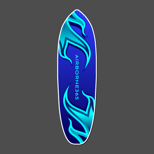 Surfboard Style Skate Deck Design Design by Digital Man ✅