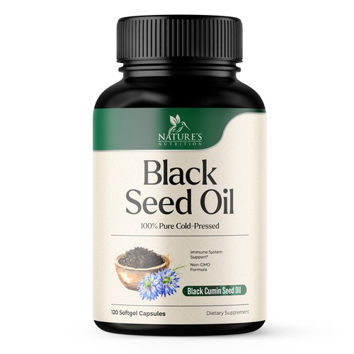 Natural Black Seed Oil Design Needed for Nature's Nutrition Design by UnderTheSea™