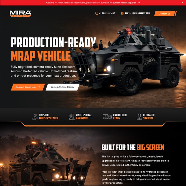 MRAP (Mine-Resistant Ambush Protected) Landing Page
