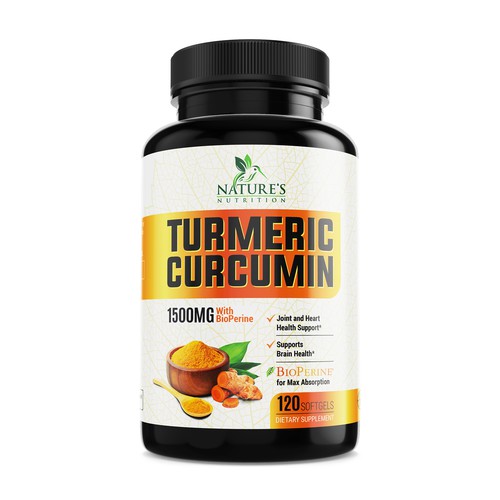 Nature's Nutrition - Needs a Colorful Turmeric Product Label Design by UniqueHub