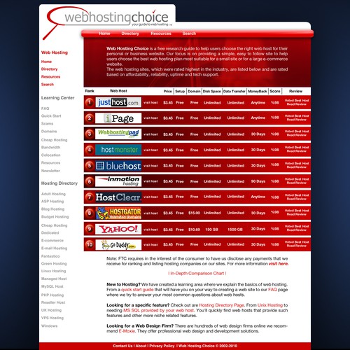 Redesign WebHostingChoice.com Design by y.a.m.u.k.