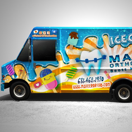 Ice cream truck for an orthodontist office wrap design | Car, truck or ...