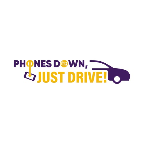 Eye-catching logo for distracted driving campaign Phones Down, Just Drive! Design by Lyna✎