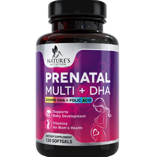 Prenatal Vitamins Label Design needed for Nature's Nutrition Réalisé par DagDigi