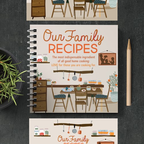 Family Cookbook Cover Design - Personalize name