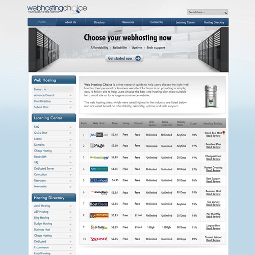 Redesign WebHostingChoice.com Design by sairu