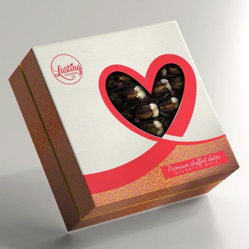 We need a powerful package design for our new assorted stuffed dates product Design by IleanaP