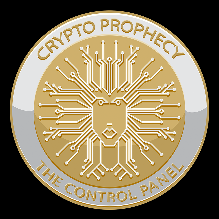 Cryptocurrency logo with the title 'Crypyo prophecy.'