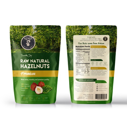 Create a great product package for Aznut hazelnuts Réalisé par UniqueHub