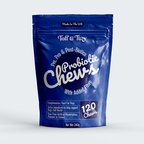 Pouch packaging design - Probiotic Chews for dogs Design by sadiaafrinrumky