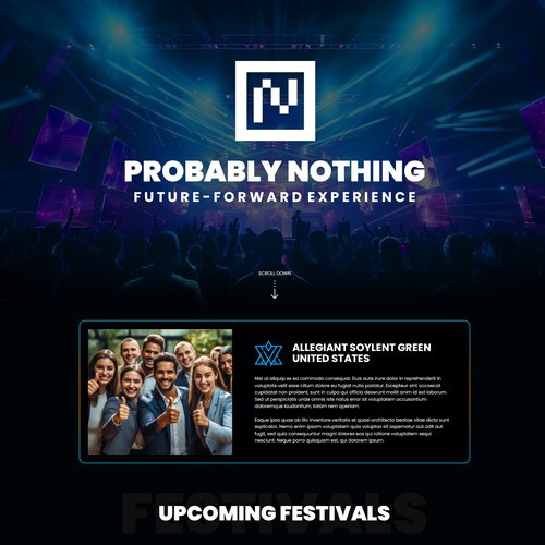 Create a crazy bizarre landing page design for an experiential events company Design by Naresh Sh